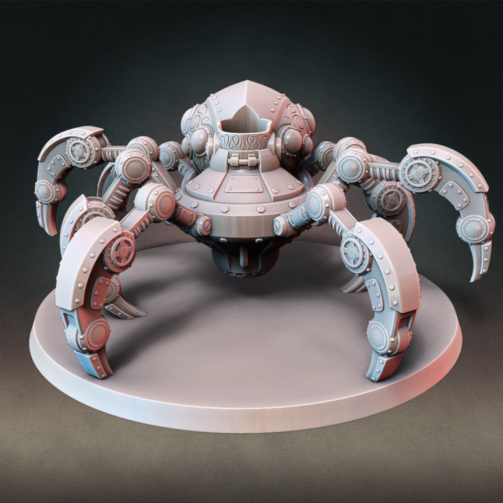 Giant Steampunk Mech Spider + Gnome Artificers Complete Set (Presupported) image