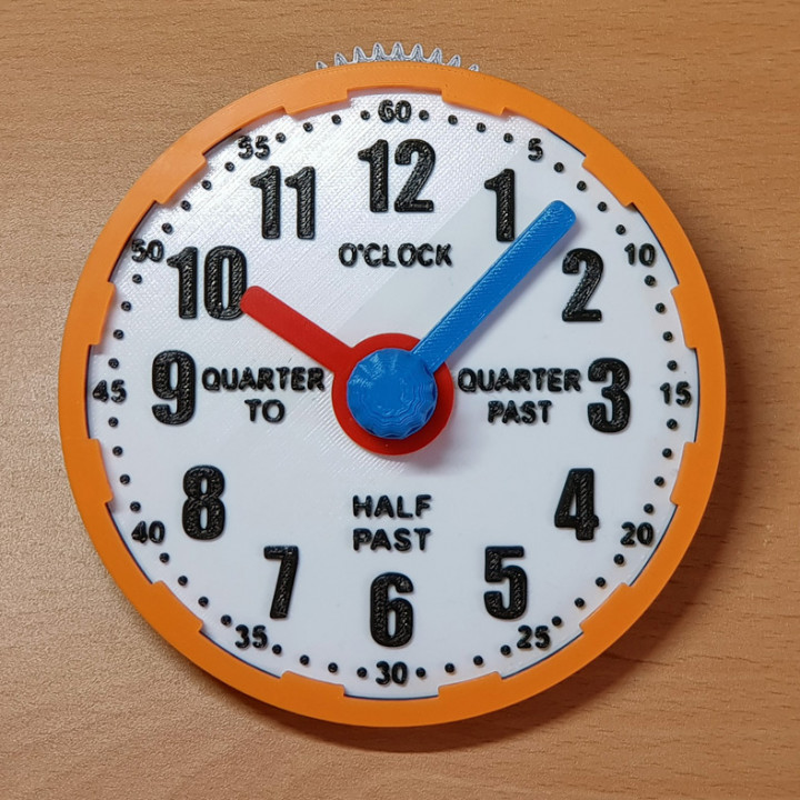 3D Printable Geared Learning Clock by Enrique Coiras