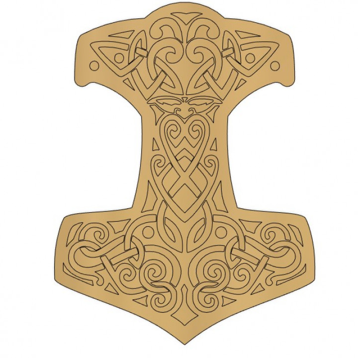 Knotwork Thor's Hammer Amulet image