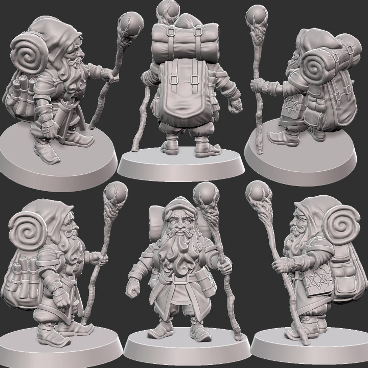 Gnome Wizard Type B w/ Modular Hands (Presupported) image