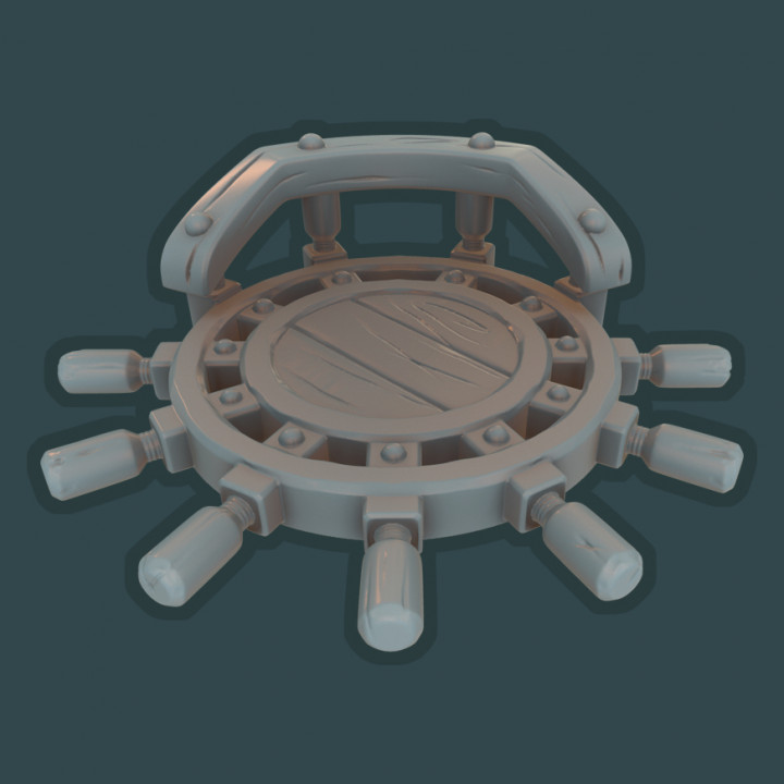 Wooden Ship Themed Miniature Base image