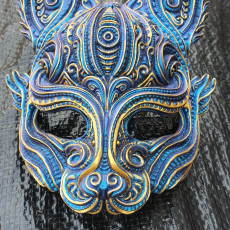 Picture of print of Kitsune inspired half mask