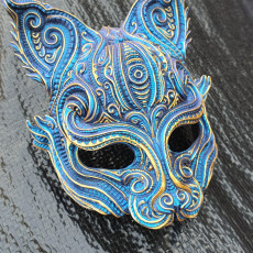 Picture of print of Kitsune inspired half mask