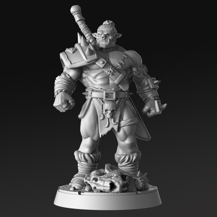 Nadug- Half Orc Warrior- 32mm - DnD - image