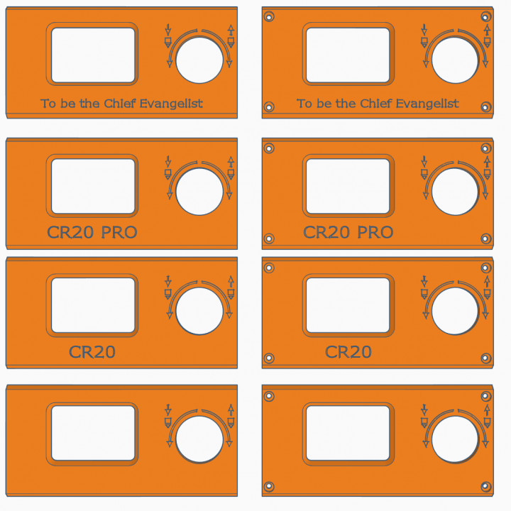 Frontplates for the Creality CR20 and CR20 pro printers image