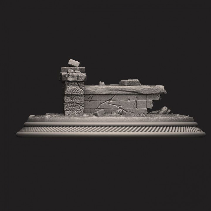 custom rubble Base for miniatures - Figures - version 02 3D print model image