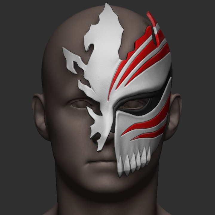 Half Hollow Mask -  3D print model image