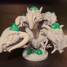 Picture of print of Polychromatic Dragon Dice Holder/ Chibi Head
