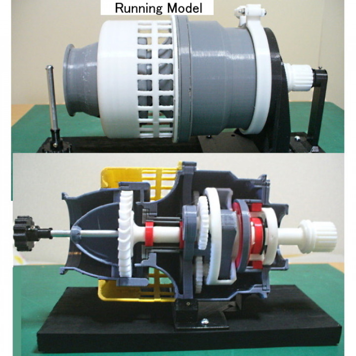 Jet Engine Component : Air Starter, Axial Turbine type, Cutaway image