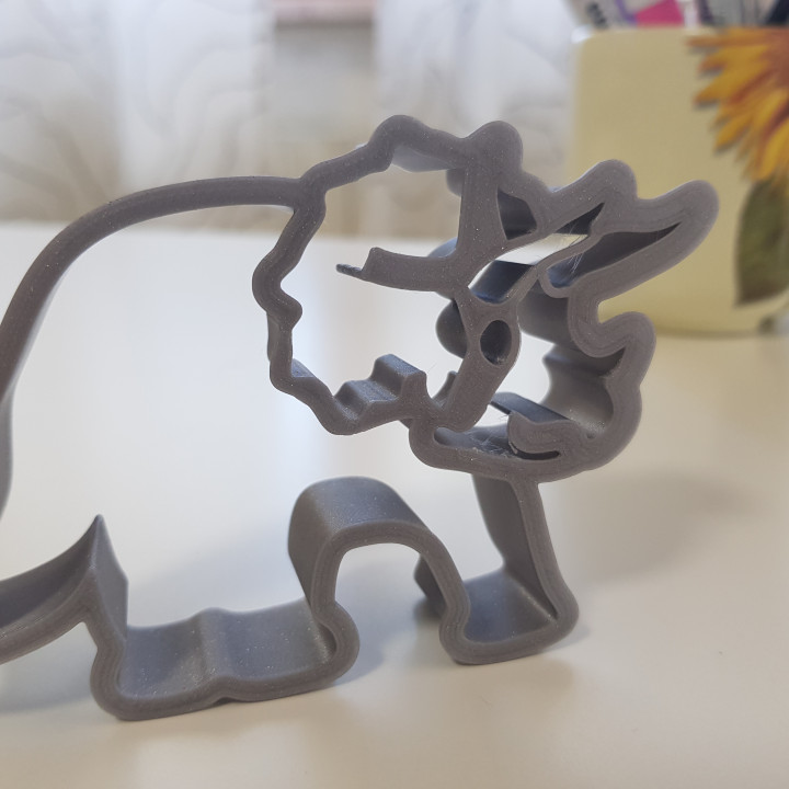 Triceratops shaped cookie cutter image
