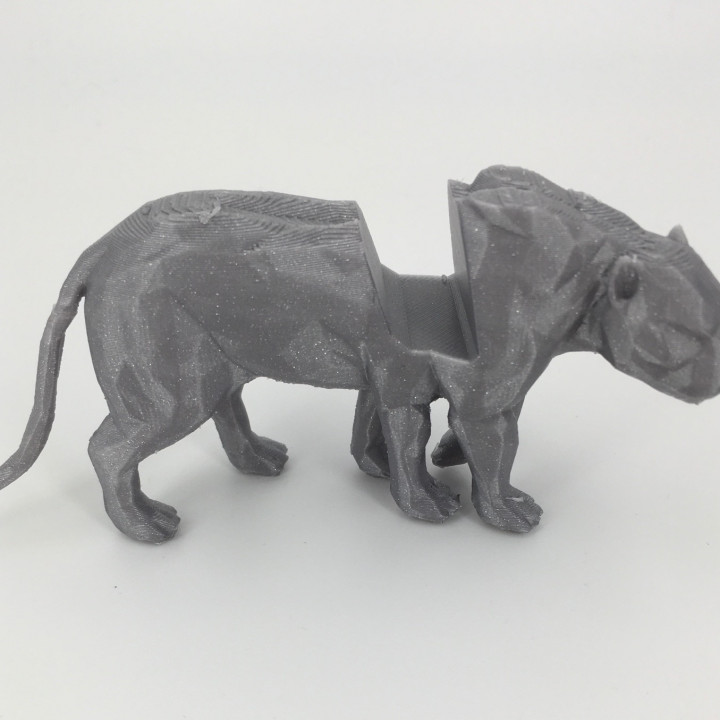 Modern Phone Stand-  Low Poly Tiger image