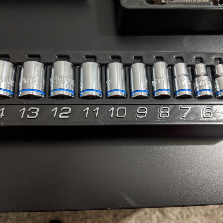 3D Printable Metric Socket Organizer by Carter Schunk