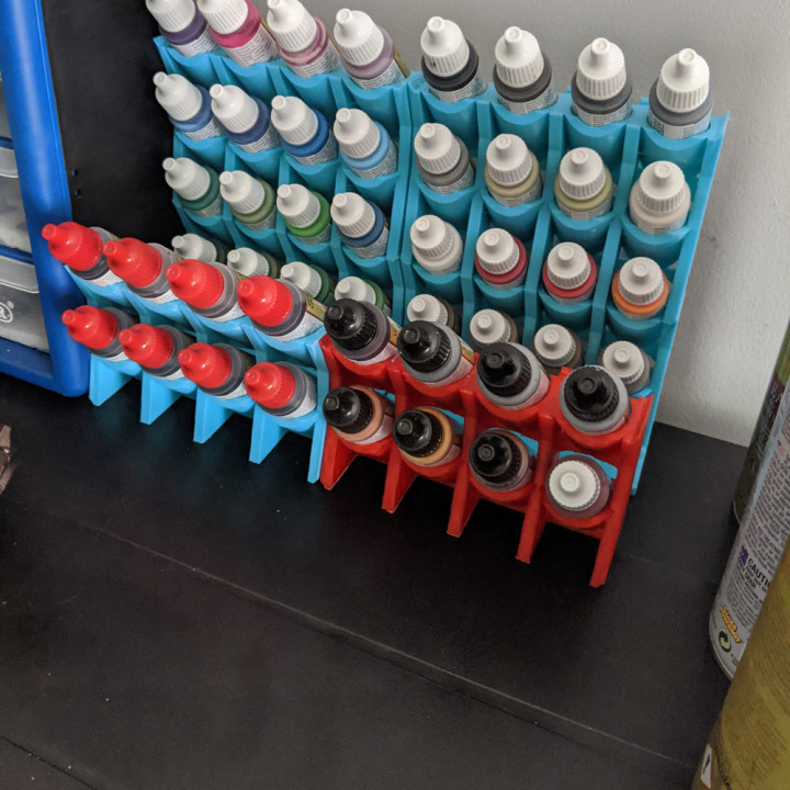 3D Printable Army Painter / Vallejo modular stackable paint stand by Kevin Hackett