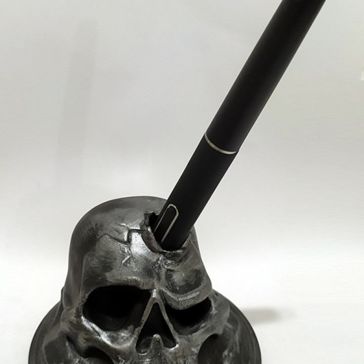 Stylus skull pen holder image