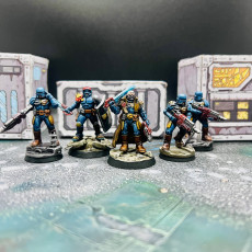 Picture of print of Imperial Arbiters w/ Lasrifles