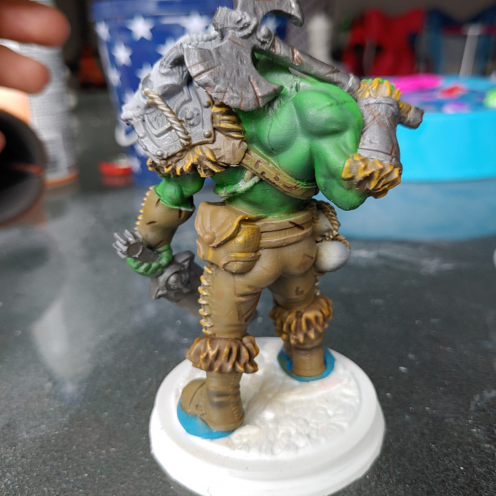 FREE - Orc Barbarian - 32mm scale miniature with supports image
