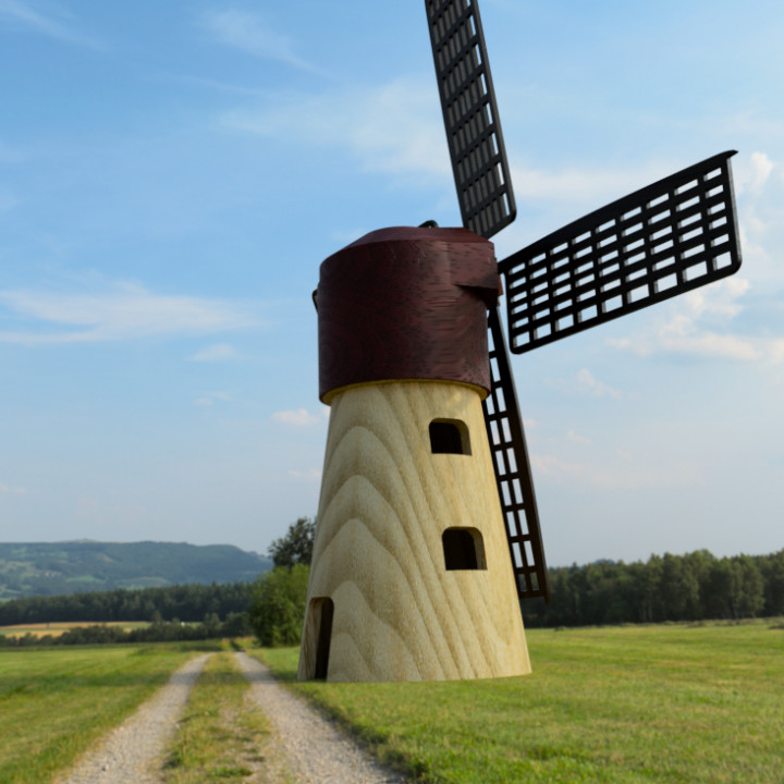 Windmill with rotating gear image