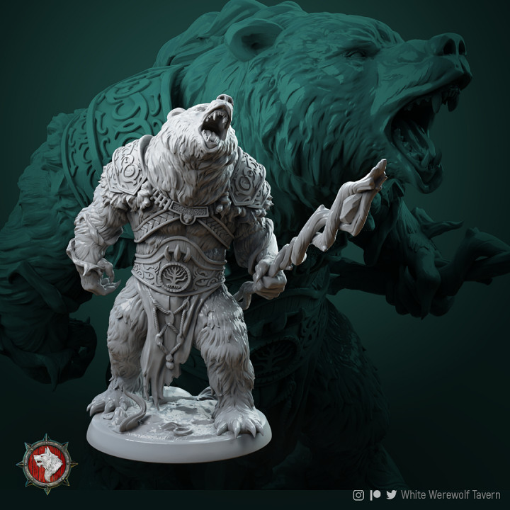 Rafinus Ursa werebear 32mm and 75mm pre-supported image