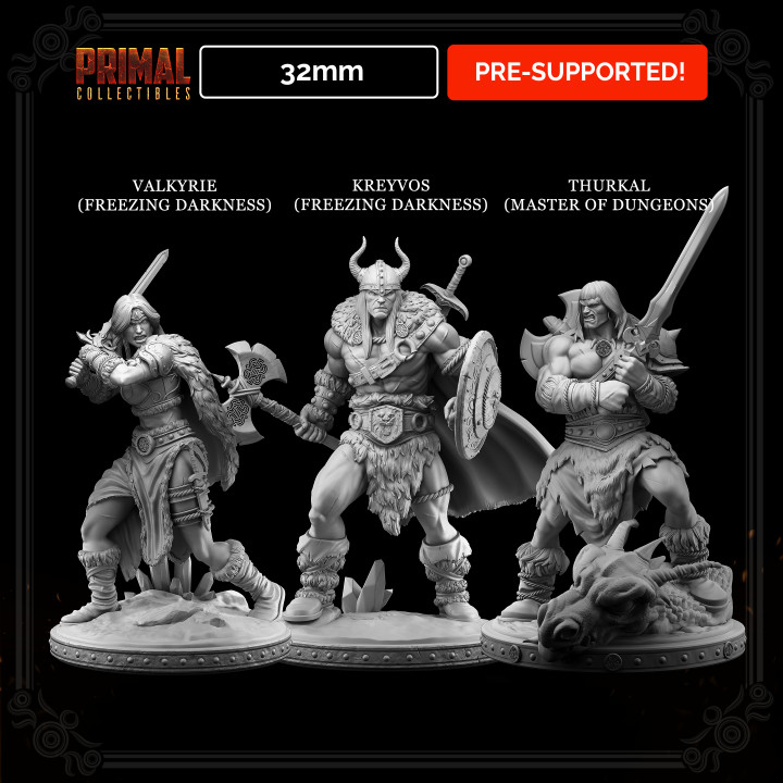 32mm - Classic RPG barbarians bundle - MASTERS OF DUNGEONS QUEST image