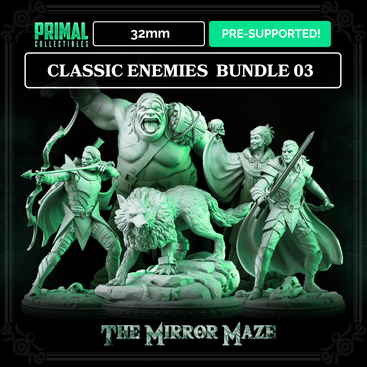 5 miniatures - 32mm - Classic RPG game enemies bundle - THE MIRROR MAZE - MASTERS OF DUNGEONS QUEST image