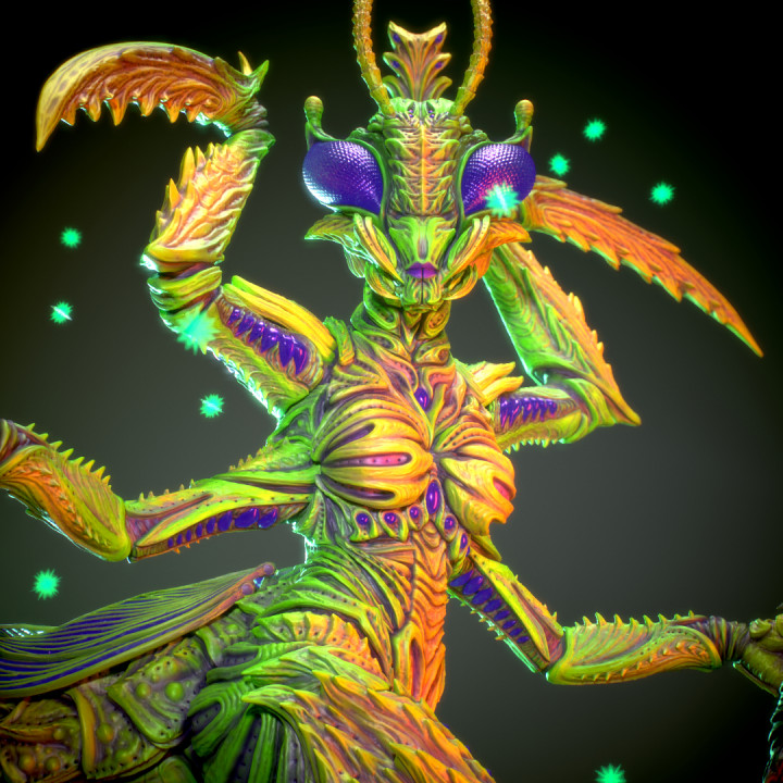 Mantis, insectoid blade dancer 3d print figurine