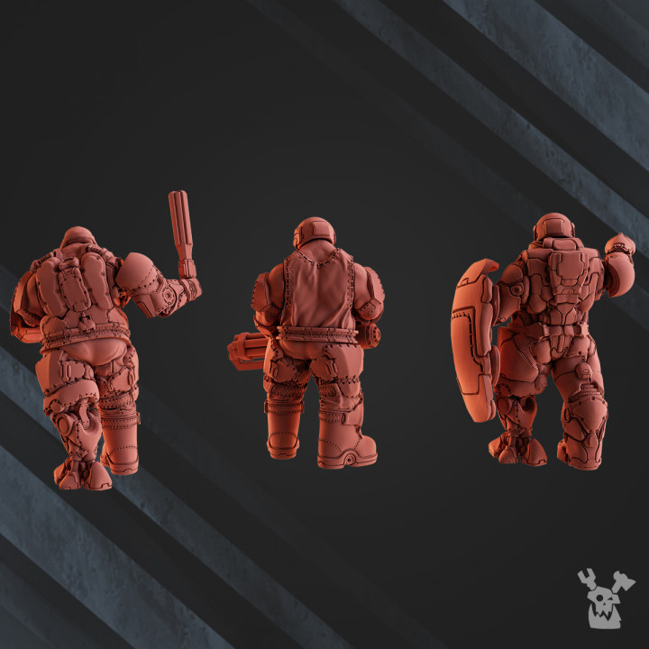 3d Printable Steamguard Ogre Squad By Dakkadakkastore