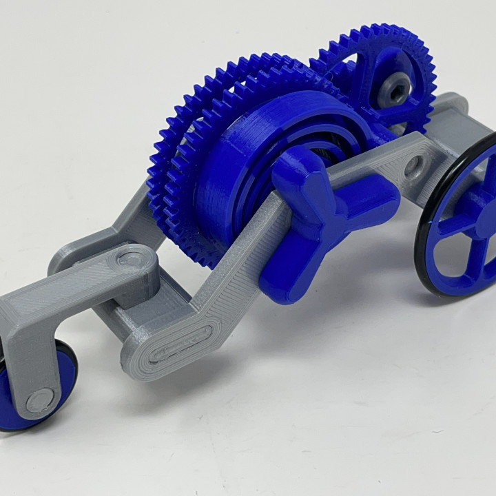 A 3D Printed Windup Car Using a "Runaway Escapement" Speed Regulator. image