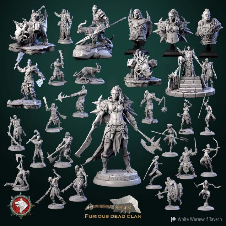Furious Dead Clan October 2022 bundle 24 miniatures pre-supported image