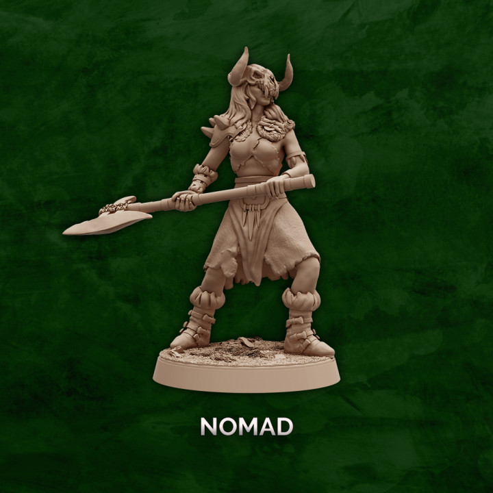 3D Printable Nomad - Human Barbarian by Artificers_Mini