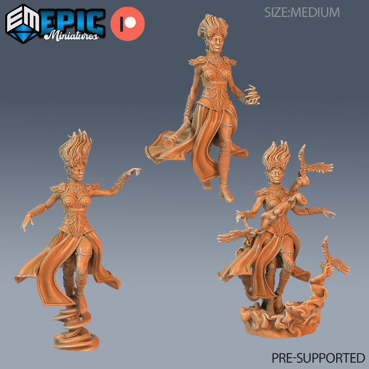 Wind Genasi Female Set / Humanoid Hero / Air Genie / Magical Elemental image