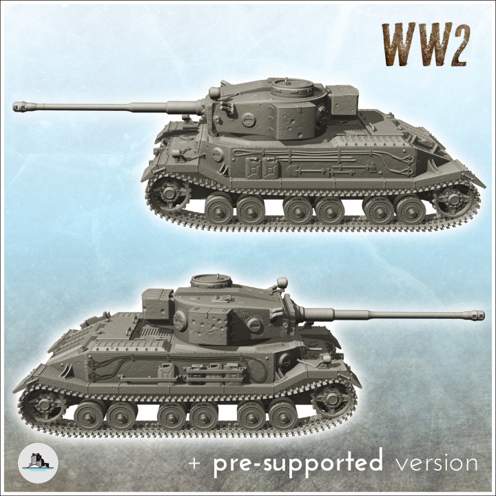 Panzer VI Tiger (P) - WW2 German Flames of War Bolt Action Command Blitzgrieg image