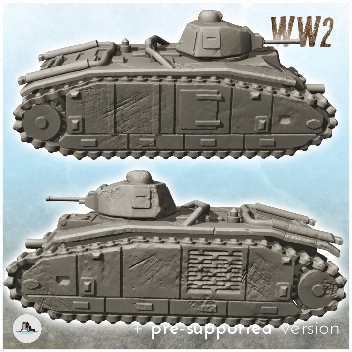B1-bis French tank - WW2 German Flames of War Bolt Action Command Blitzgrieg image