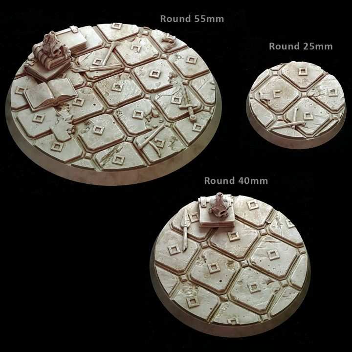 Miniature bases - Tomb or Crypt - Round and Square pack image