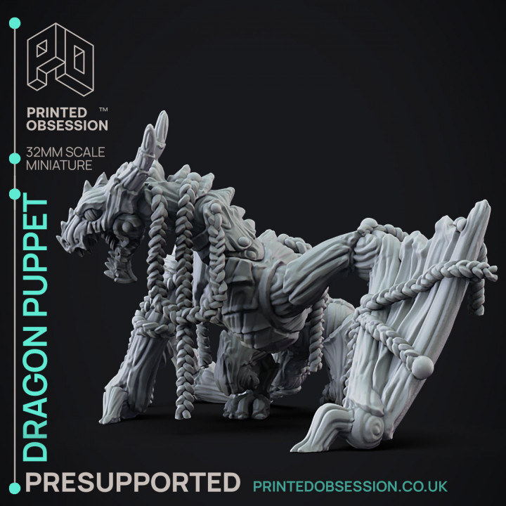Dragon Puppet - Puppet Monster - PRESUPPORTED - 32mm scale image