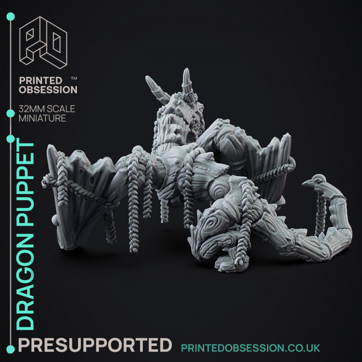 Dragon Puppet - Puppet Monster - PRESUPPORTED - 32mm scale image