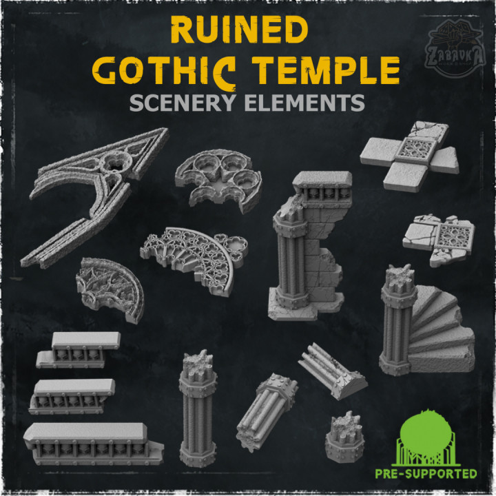 Ruined Gothic Temple - Scenery Elements (Part 2)