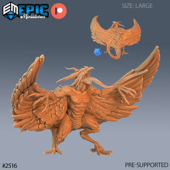 Harpy Beast / Evil Bird Hybrid / Winged Angelic Encounter / Magical Air Creature image
